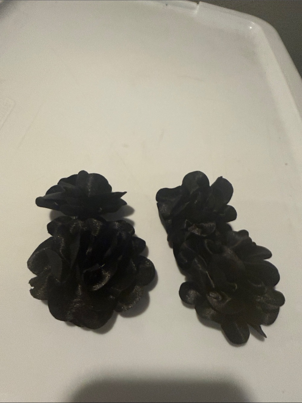 Black Floral Earrings - Women Accessories